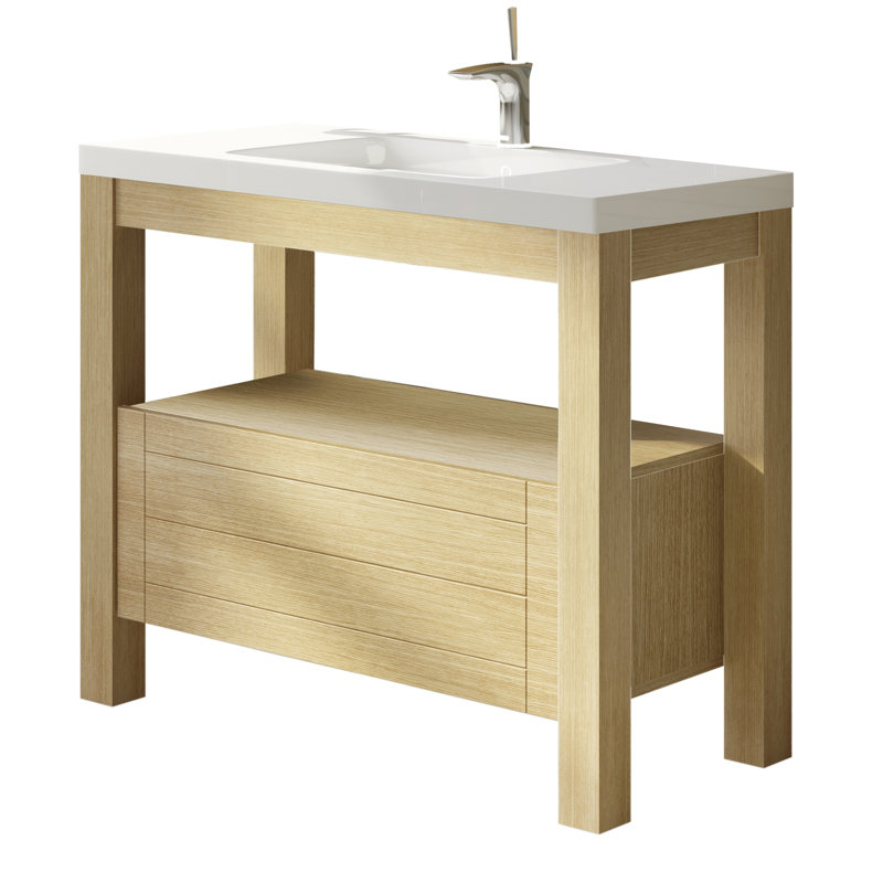 Unité 28 po One 1DR Naturel avec plateau en céramique, Naturel