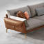 Canapé modulaire kaki en cuir véritable-1748953557