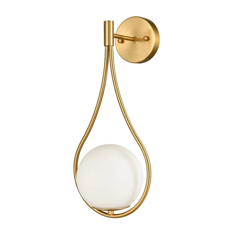 Soeren 1-Light Gold Globe Teardrop Wall Sconce