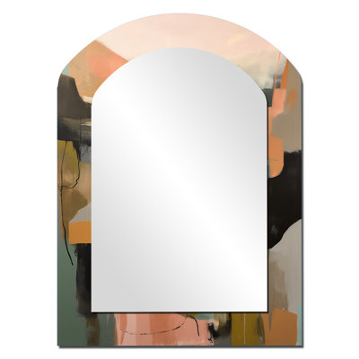Miroir mural vert et beige Transcendant Reality II