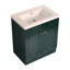 Lavabo de salle de bain autoportant en résine 30 po et 2 portes d'armoire à fermeture en douceur-111123895