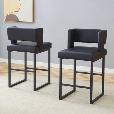 Tabouret de comptoir rembourré avec structure en métal (ensemble de 2)