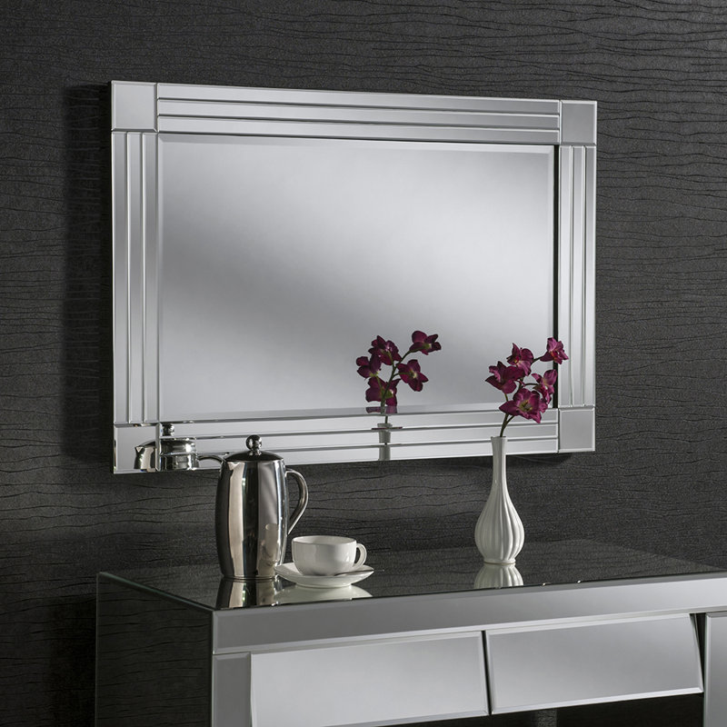 Rigoberto Glass Flat Wall Mirror, 120cm H x 80cm W