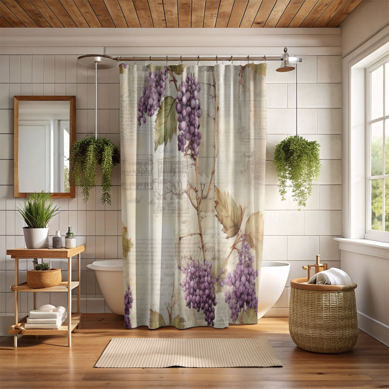 Antique Flowers - Rideau de douche Premium, H 74 po x l 71 po