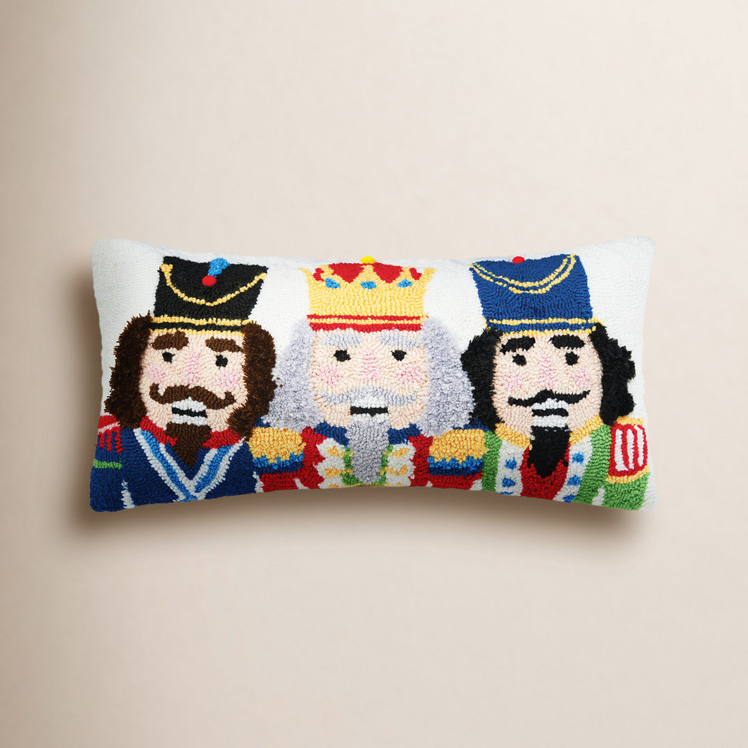 Nutcracker Trio Hooked Throw Pillow C&F Home