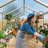 8×12 FT Polycarbonate Greenhouse, Walk-In Outdoor Garden Green House with Aluminum Frame, Roof Vent, Quick-Setup, Silver-121429989-121429990