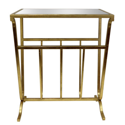 Gairy Mirrored Glass Top End Table