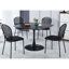 Chaise noire pour 4 personnes - salle à manger élégante et sièges café. Métal thermolaqué. Convient au salon, au bureau, au hall d'entrée et à la chambre à coucher. Étapes d'assemblage simples. 23,39 po Profondeur moderne. Fabrication en métal confortable-228715585