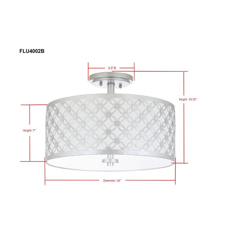 Pamila Semi Flush Mount, Silver