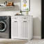 Armoire à linge avec 2 paniers à linge amovibles et 2 tiroirs