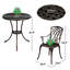 Ensemble bistro extérieur bronze 3 pièces avec trou pour parasol et pieds réglables