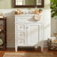 Meuble-lavabo autoportant en bois aggloméré de 30 po avec lavabo en céramique blanc, 2 tiroirs, tablettes de porte réglables et tiroir coulissant-130996262-130996263