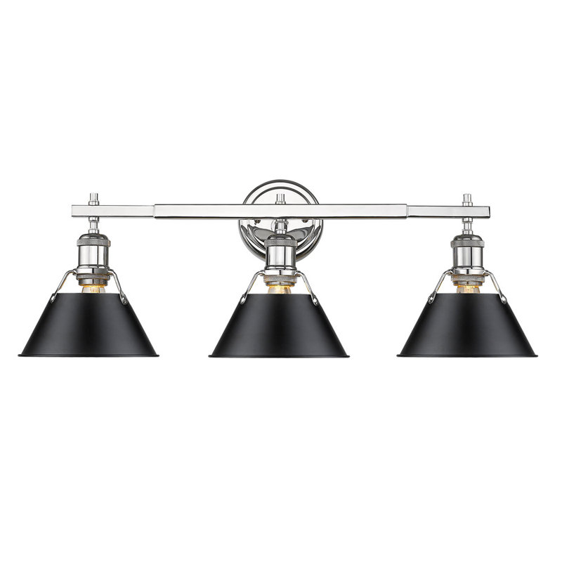 Luminaire à 3 lumières Felda, Noir mat, Chrome