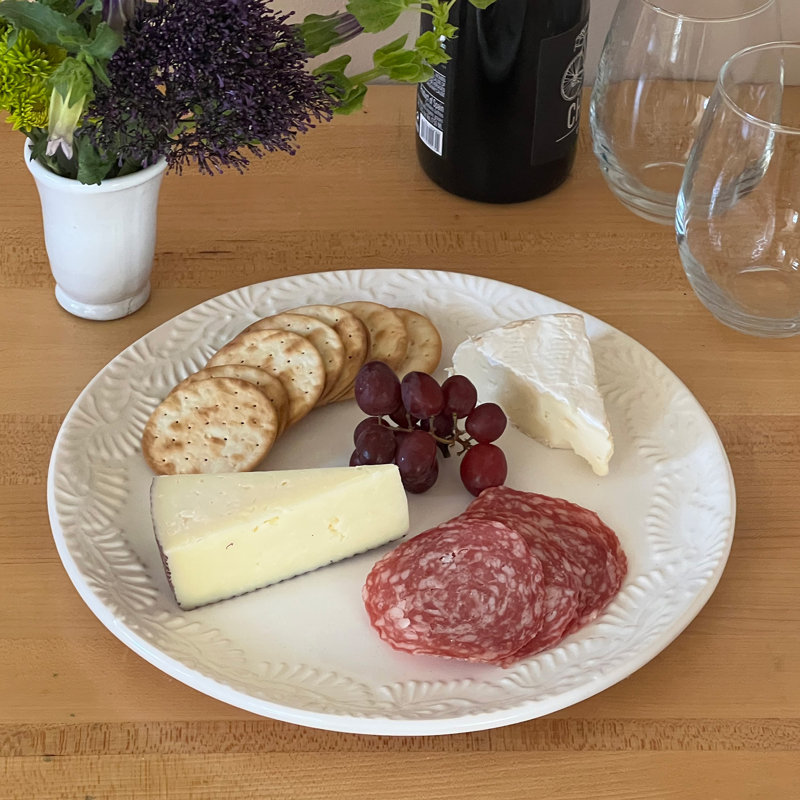 Plat de service en poterie faite à la main Encantada, Blanco, Blanc