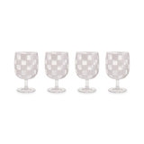 Blue Check Acrylic Water Goblets