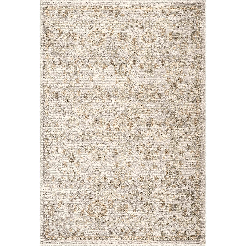 bani Rugs EVE140A Evelyn Vintage-Inspired Cream Taupe Area Rug, Rectangle 6' x 9'5"