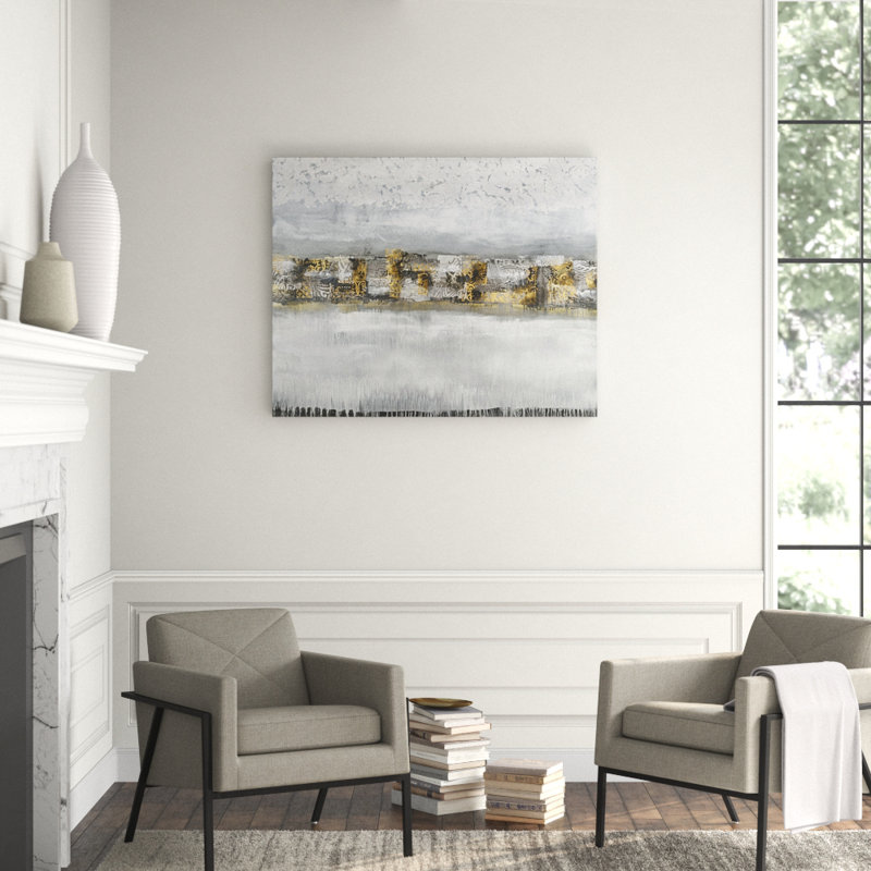 Linear Filagree Painting by Jennifer Hollack Raboin, Stretched Canvas, 40" H x 50" W x 2" D