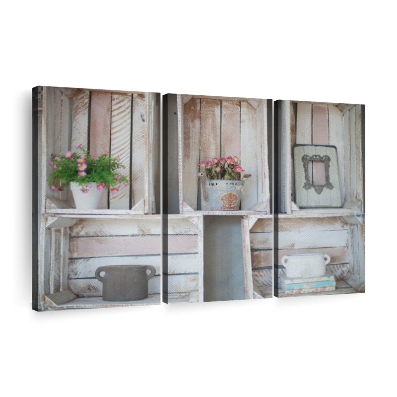 «Crate Decor Roses» sur toile, H 20 po x l 33 po x P 1,25 po
