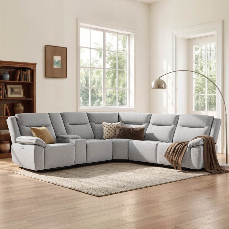 Canapé modulaire inclinable électrique en velours avec ports USB Jagger , Velours Argo Chrome