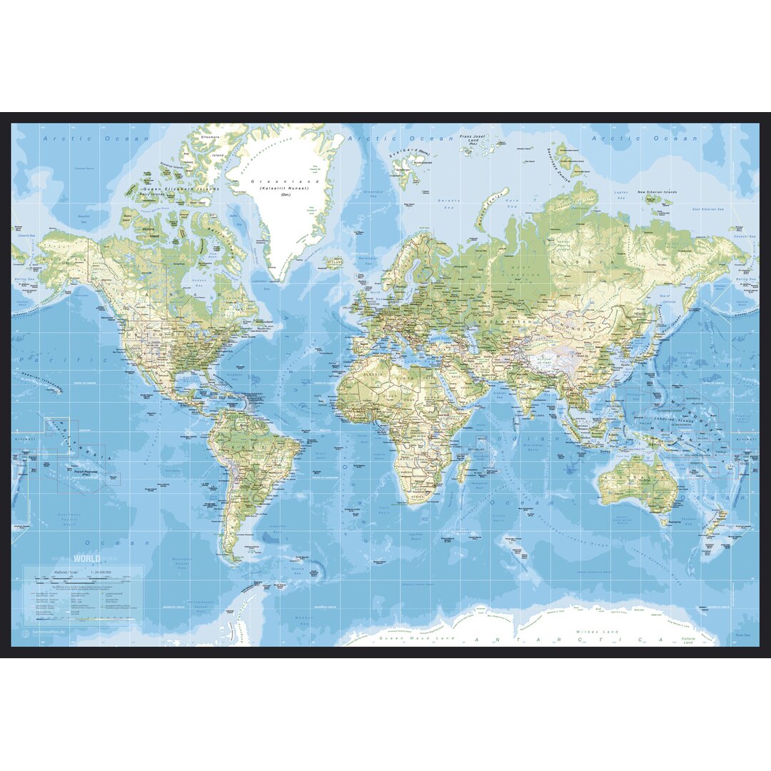 Leinwandbild World Map, Grafikdruck