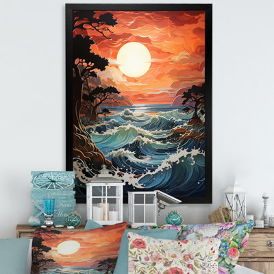 «Coastal Sunrise Reflections Papercut II», impressions sur toile