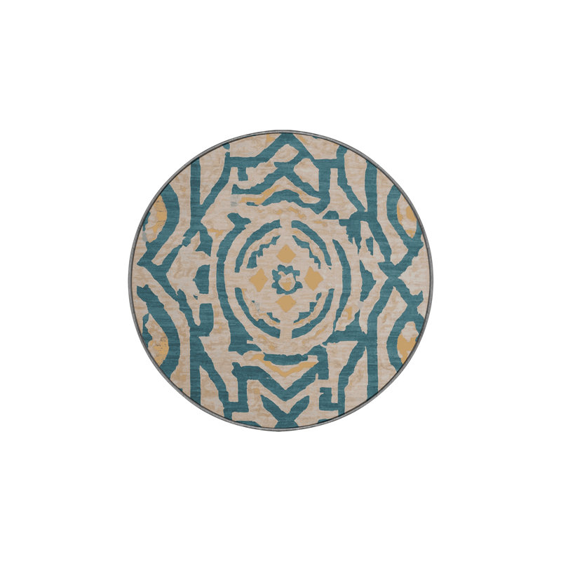 Tapis gris lavable à la machine, Rond 4 pi