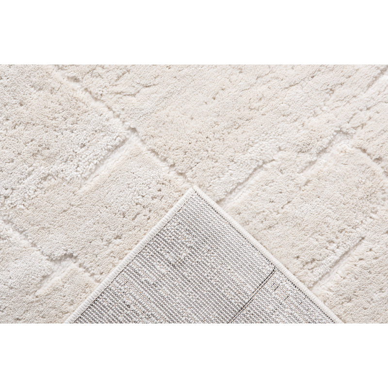 Leonetti Collection Transitional Abstract Cream Area Rug, Rectangle 5' x 7'