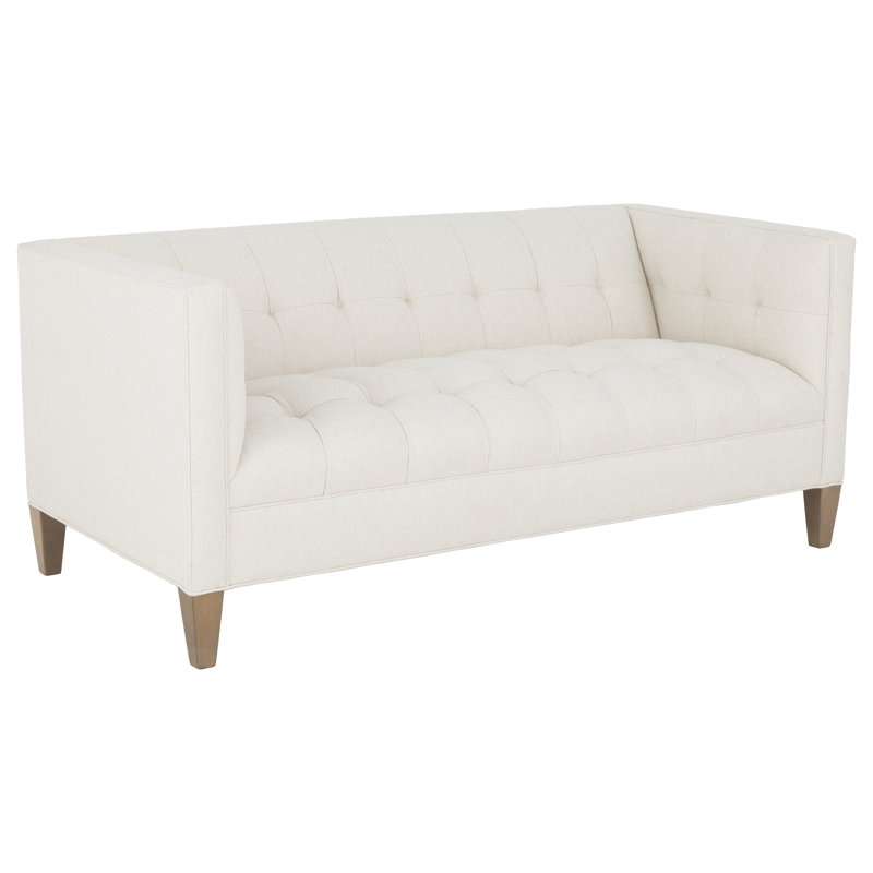 Dominique Leather Loveseat, 1130 Pottery, Montego Bay