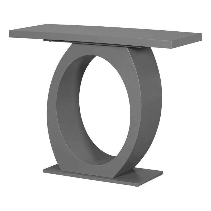 Homister Stylish Modern End Table With Egg-Shaped Base, Gray