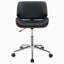 Chaise de bureau pivotante noire et noyer