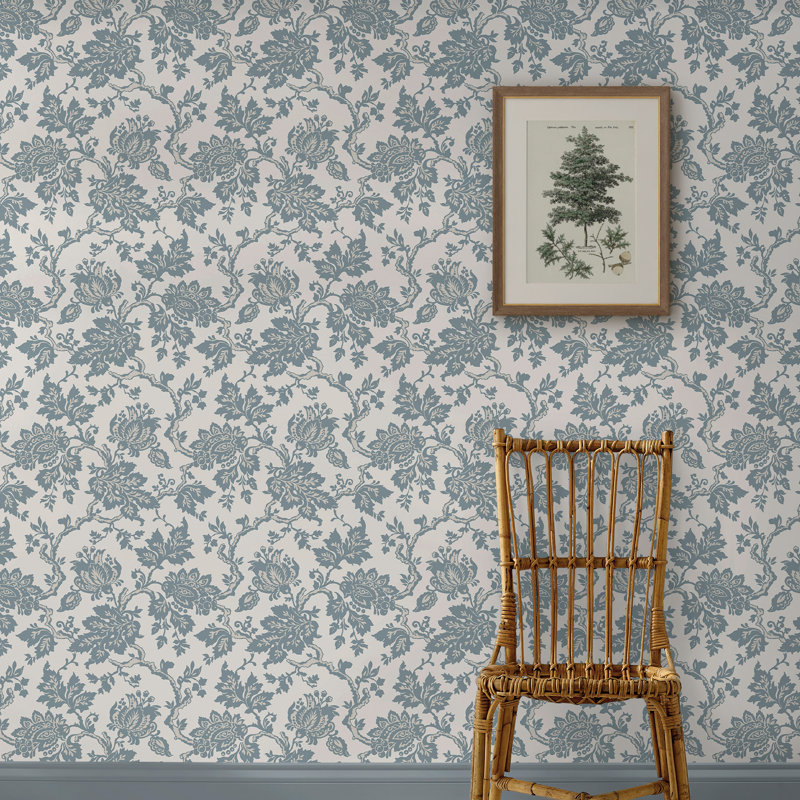 Martha Stewart Jacobean Russet Wallpaper, Blue