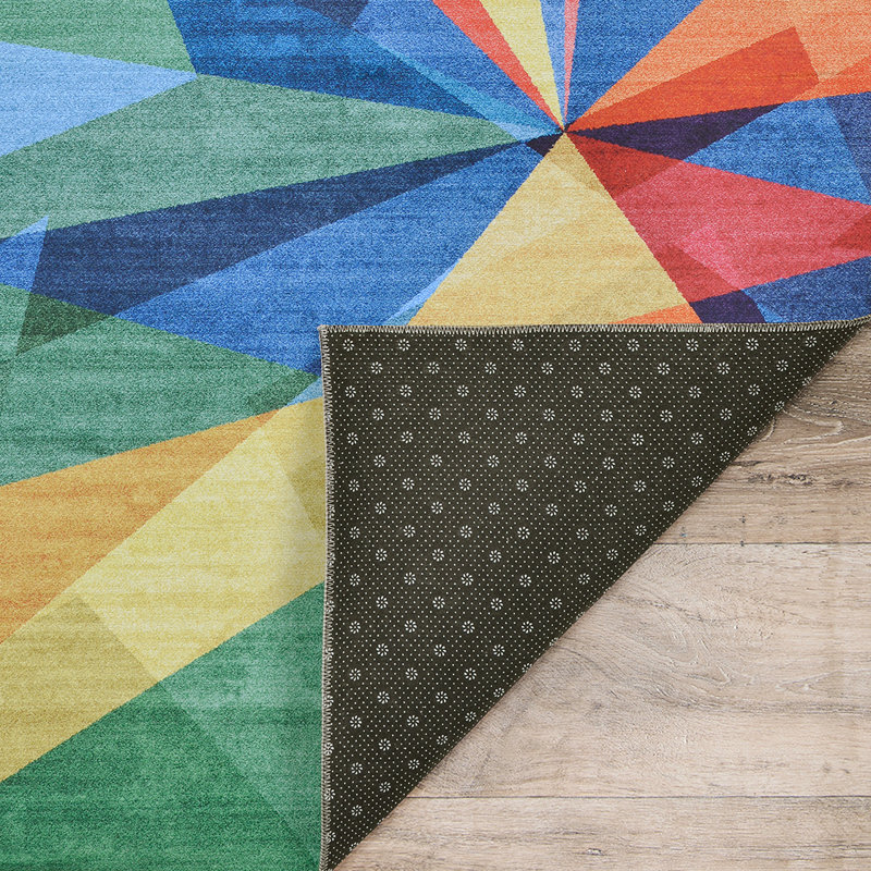 Rainbow Retro Multicolor Area Rug, Rectangle 5' x 8'