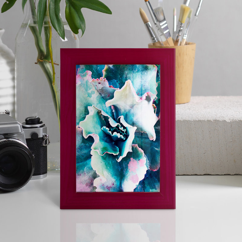 «Pastel Succulent Beauty I», reproduction de cadre photo simple, Rouge, H 9 po x l 7 po x P 1 po