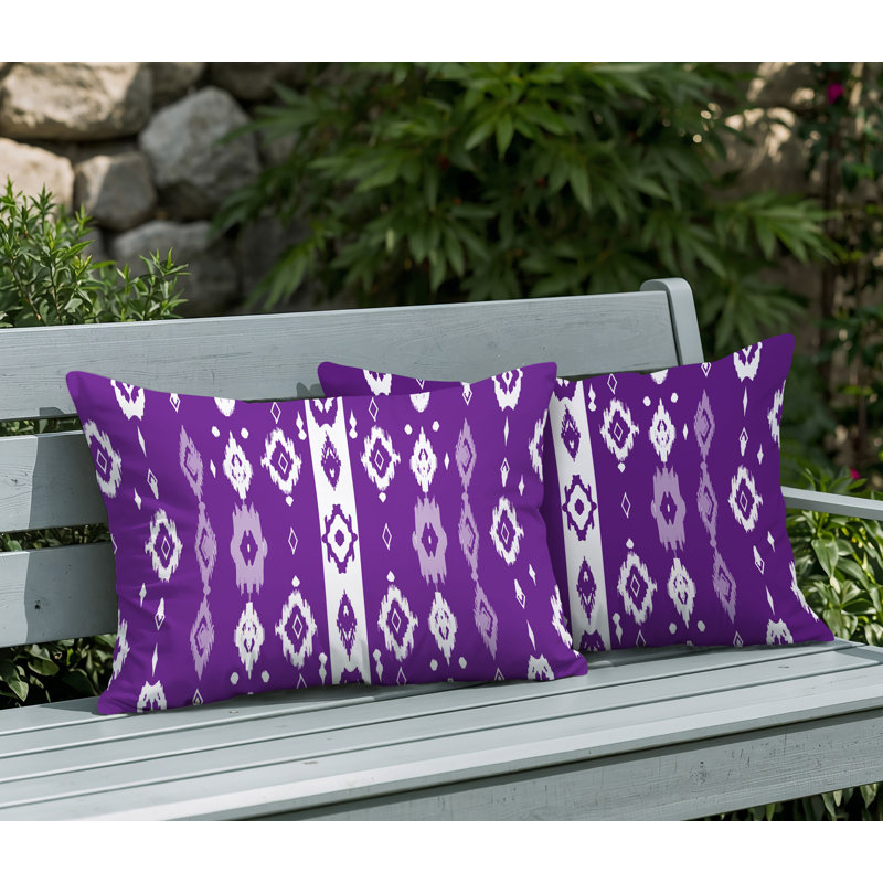 Oreiller réversible intérieur / extérieur Nita, 20 po x 14 po, Mauve