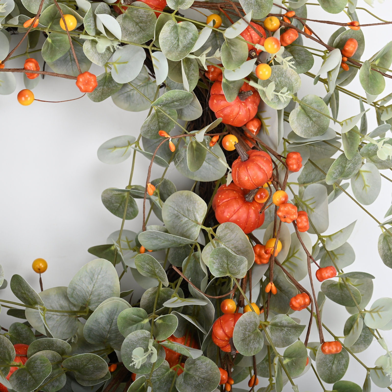 26" Handcrafted Pumpkin Eucalyptus Wreath