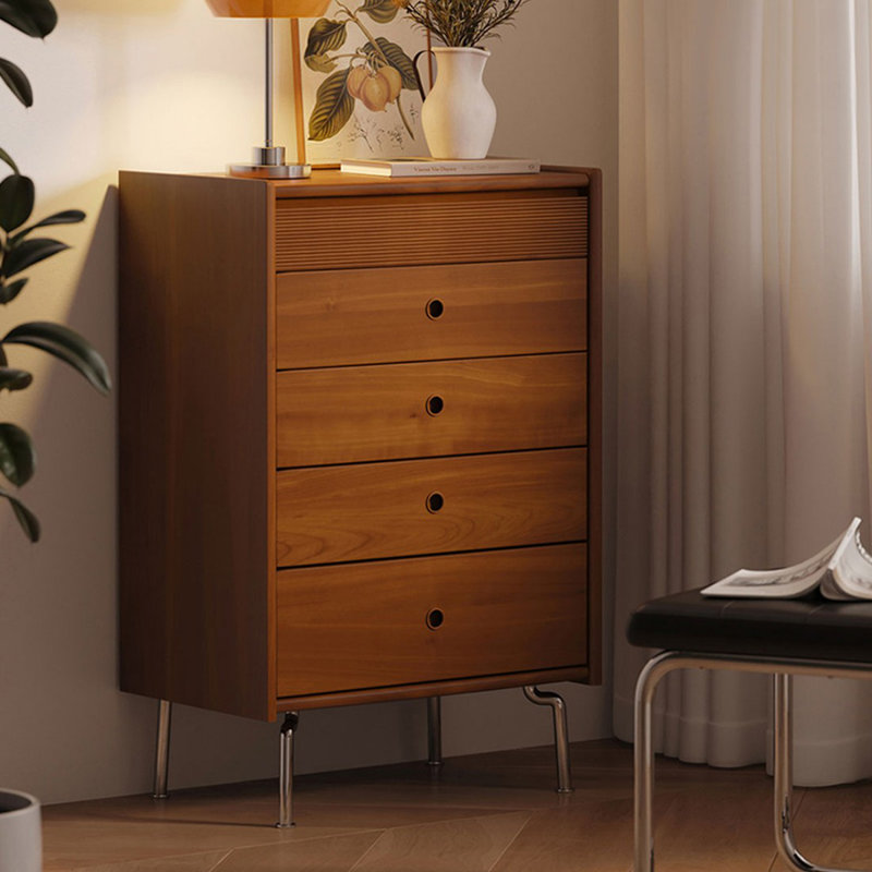Modern Walnut Solid Wood Accent Cabinet