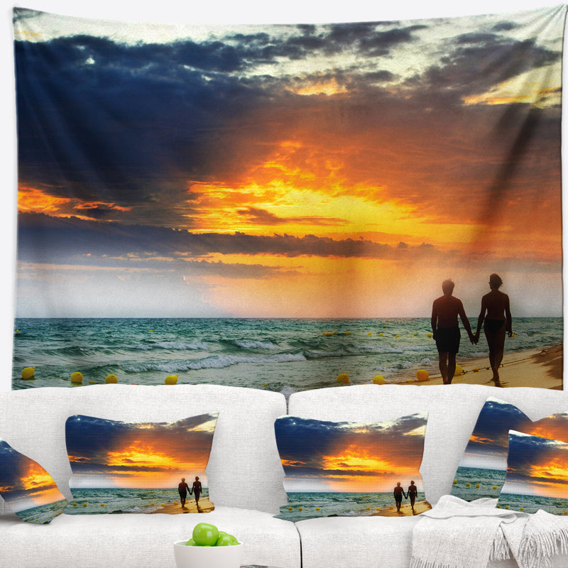 Lovers au tapisserie de plage en polyester mer avec accessoires suspendus inclus, H 50 po x l 60 po