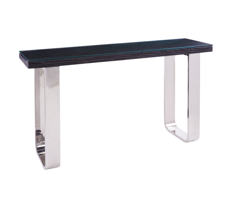 140cm Glass Top Console Table