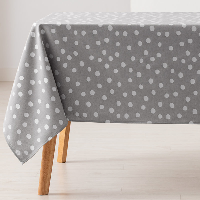 Wylies Geometric Cotton Tablecloth, Light Grey, 140cm W x 140cm L