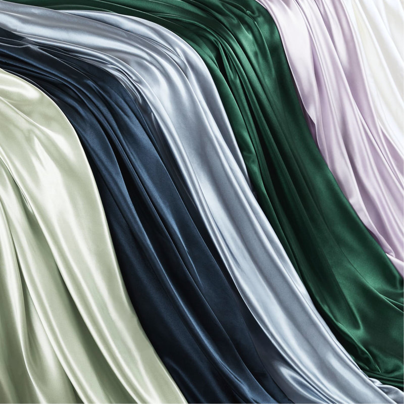 Drap simple de luxe 100% satin - 4 pièces, froissé, texture lisse, frisottis apprivoisé pendant que vous dormez, 1 drap plat, taies d'oreiller ajustées douces sur la peau, réduit la casse,