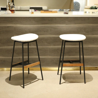 Ensemble de tabourets de bar, tabourets de bar à hauteur de comptoir et de bar élégants, tabourets de bar rembourrés en tissu doux, cuisine sans dossier, chaises de bar de salle à manger