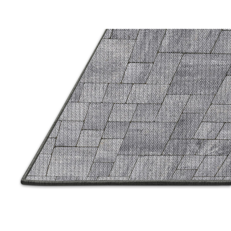 Tapis gris tissé à la machine, Tapis de couloir 2 pi x 5 pi
