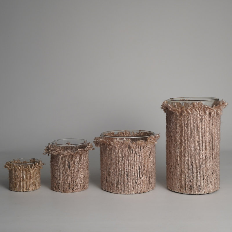 Porte-votive de table en verre, H 3 po x l 3 po, Naturel
