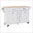 Durable Kitchen Island With Rubberwood Countertop, 5-Wheel Mobility, And Ample Storage For Enhanced Cooking Experience-1473609437