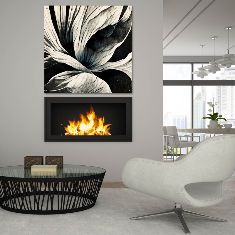 «Flowers Black White 25» par Ray Heere, H 36 po x l 36 po x P 0,2 po