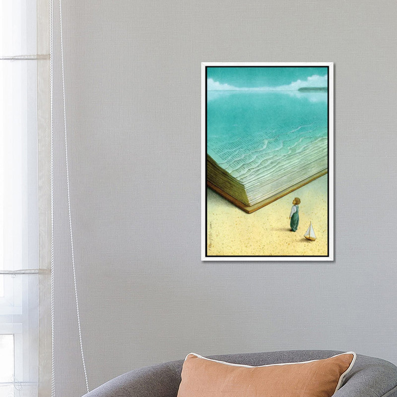 Ocean by Pawel Kuczynski - Painting on Canvas, 66.04 cm H x 45.72 cm W, White Framed