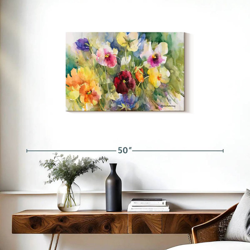 Harnek Pansies Posing, 20" H x 30" W