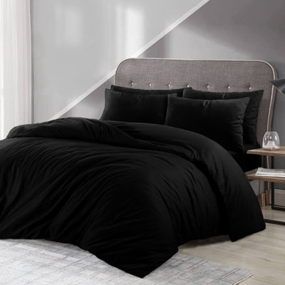 Lameya Luxury Microfibre 200 TC Duvet Cover Plain Bedding Sets with Pillowcase