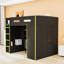 Lit mezzanine double avec bureau, éclairage RVB et USB, tiroirs-1445646737