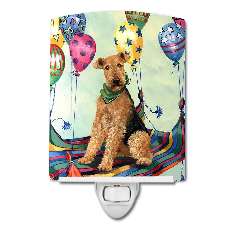 Veilleuse Westie, Airedale Terrier qui saute haut